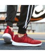 Large Size Men Knitted Fabric Lace Up Sport Running Casual Sneakers