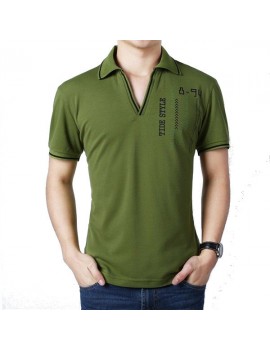 Mens Spring Summer Cotton Golf Shirt Casual Turn-down Collar T Shirts