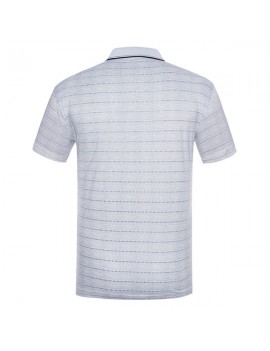Mens Spring Summer Golf Shirt Striped Light-colored Soft Cotton Short Sleeve Casual Tops