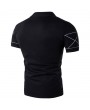 Mens Cotton Breathable Line T Shirts Casual Regular Fit Short Sleeve Golf Shirt